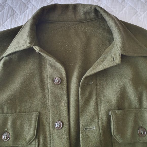 Army Green Wool Military Surplus Jacket - Picture 4 of 4